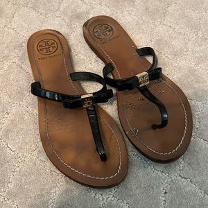 Tory Burch black bow sandals